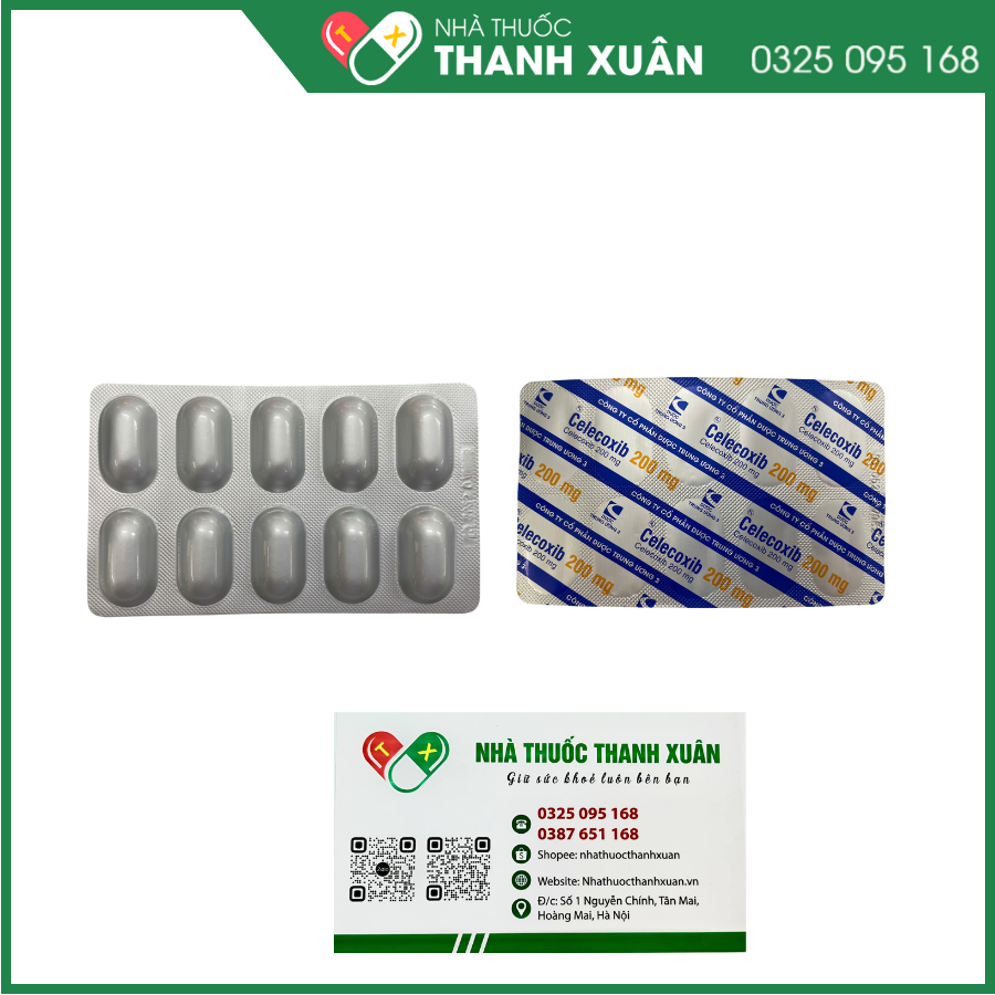 Celecoxid 200 mg Trung Ương 3 điều trị triệu chứng bệnh thoái hóa khớp, viêm khớp dạng thấp